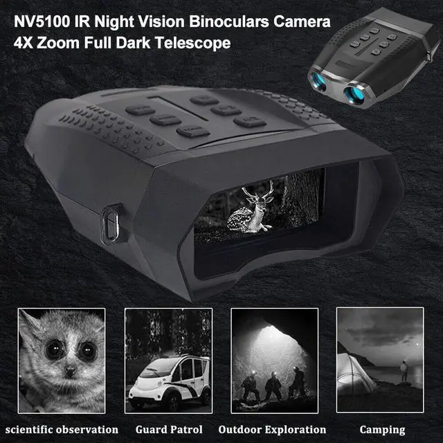 Alt view image 4 of 7 - NV5100  Night Vision Binoculars Infrared Digital Hunting Telescope 4X Zoom