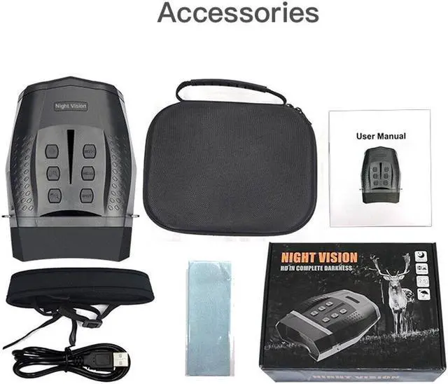 Alt view image 7 of 7 - NV5100  Night Vision Binoculars Infrared Digital Hunting Telescope 4X Zoom