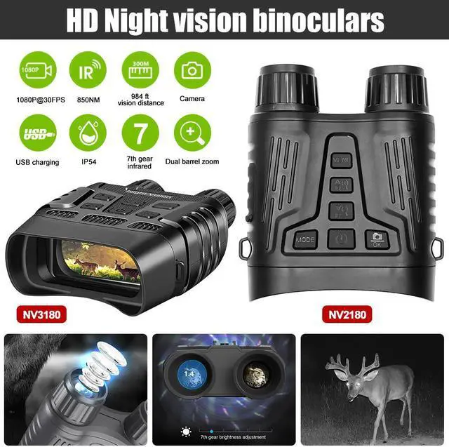 Alt view image 4 of 7 - NV2180 Night Vision Goggles Digital Binoculars 8x Zoom Infrared Scope Camera Infrared