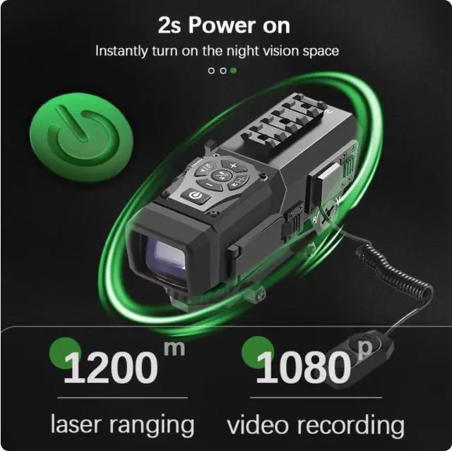 Alt view image 3 of 7 - Night Vision Camera Scope Sights WIFI APP 4-16X Zoom 1200m Laser Rangefinder