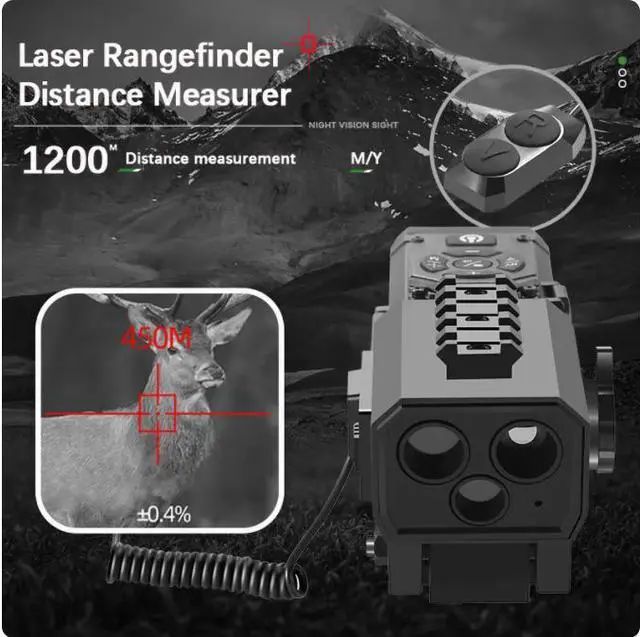 Alt view image 4 of 7 - Tiny Night Vision 1080P Laser Rangefinder Camera Scope WIFI 4-16X Zoom IR 1200m