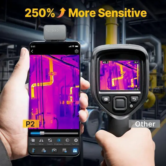 Alt view image 6 of 7 - P2 Thermal Camera Android for Home Inspection 1.5 Most Accurate Imager