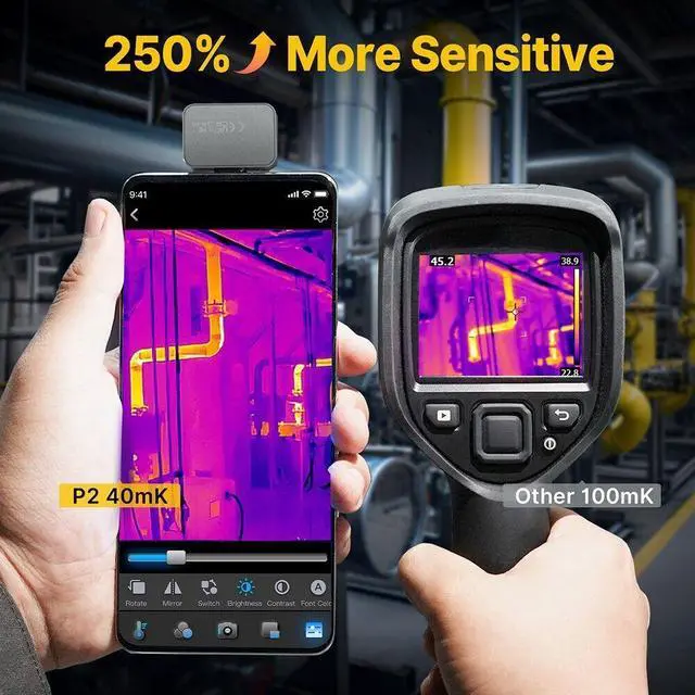 Alt view image 3 of 7 - 512×384 P2 Thermal Camera Android,1112,15x Zoom,USB-C Infrared Thermal Imager