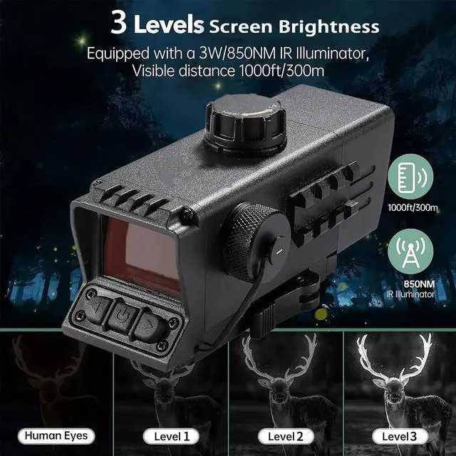Alt view image 4 of 7 - MS32 Digital Night Vision Scope Mount NV Sight Optical 3.5x32 Infrared Monocular