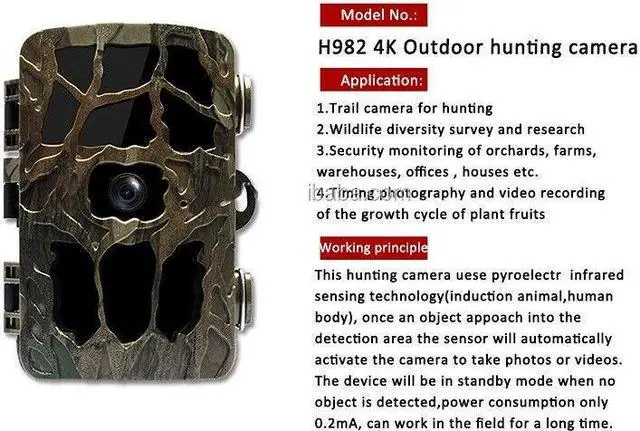 Alt view image 3 of 7 - H982 4K 1080P HD Night Vision Trail Thermal Imager Hunting IP66 Digital Camera
