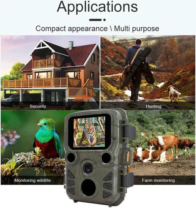 Alt view image 3 of 7 - 1080P Mini Hunting Game Trail Camera 12MP Wildlife Waterproof Cam Night Vision