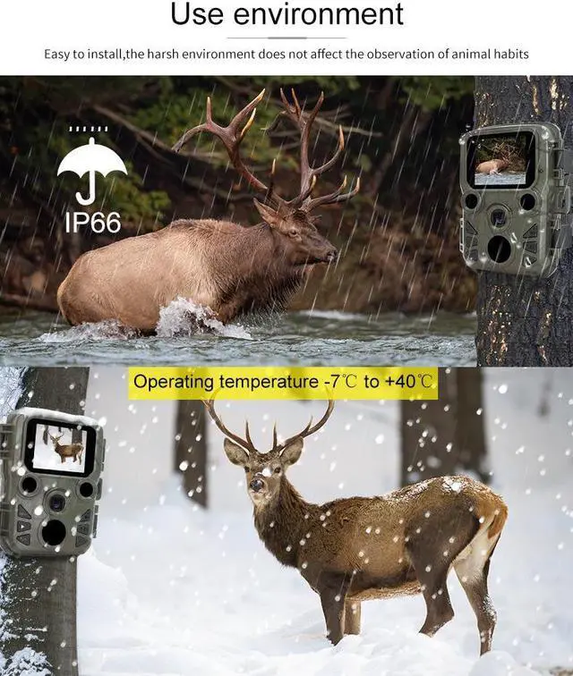 Alt view image 7 of 7 - 1080P Mini Hunting Game Trail Camera 12MP Wildlife Waterproof Cam Night Vision
