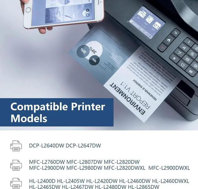 Alt view image 3 of 4 - 2PK TN830XL Toner Cartridges for For Brother HL-L2405W MFC-L2760DW MFC-L2820DW