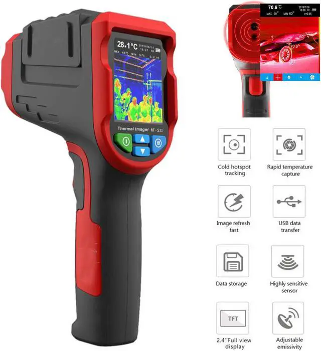 Alt view image 2 of 7 - Infrared Thermal Temperature Imager Camera With 8GB Heating Detector