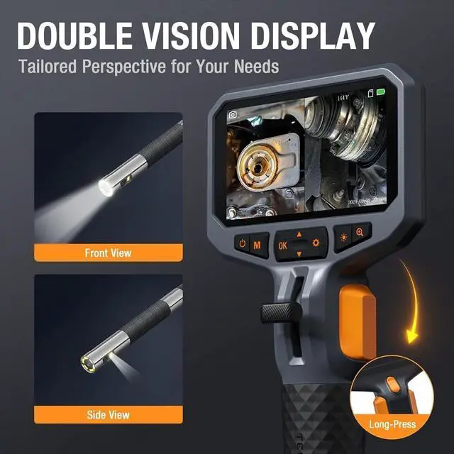 Alt view image 4 of 7 - TESLONG TD500 Industrial Waterproof Borescope Inspection Camera Monitor 5 Inch