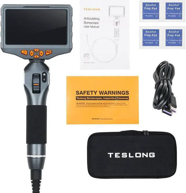 Alt view image 7 of 7 - TESLONG TD500 Industrial Waterproof Borescope Inspection Camera Monitor 5 Inch(Single Len - 3.9mm - 1.5M)