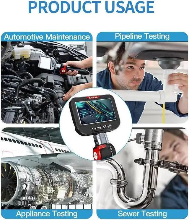 Alt view image 7 of 7 - Ralcam Endoscope Articulating Borescope HD 1080P Two-Way 180° Inspection Camera