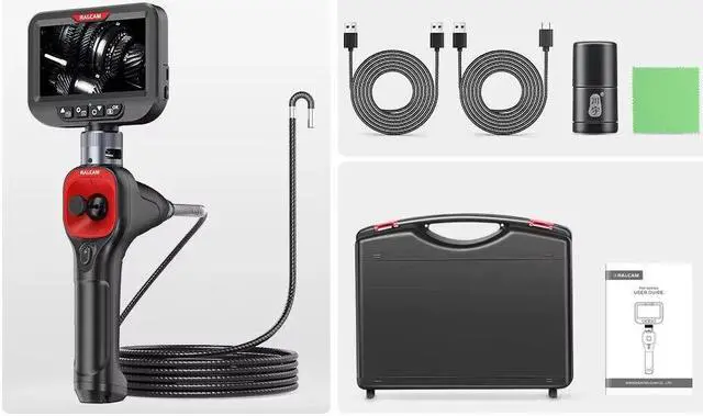 Alt view image 7 of 7 - Ralcam Articulating Borescope 4-Way 360° Industrial Endoscope Camera Semi Rigid