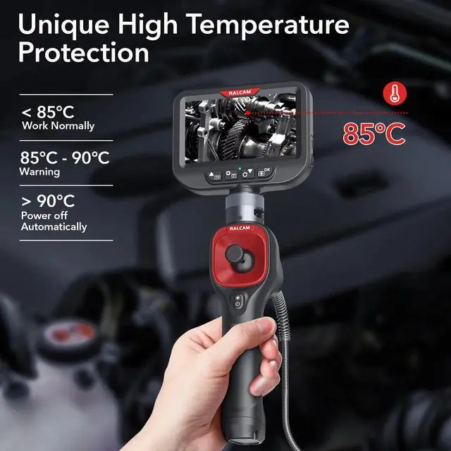 Main image of Ralcam Articulating Borescope 4-Way 360° Industrial Endoscope Camera Semi Rigid