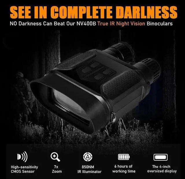 Alt view image 3 of 7 - NV400C IR 3X Night Vision Goggles Camera 1280X960 Binoculars Telescope 5 levels