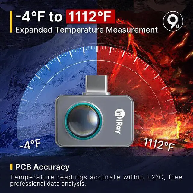 Alt view image 3 of 7 - InfiRay P2 Pro Thermal Camera Thermal Imager with -4°F to 1112°F Temp Range (for Android Type C)