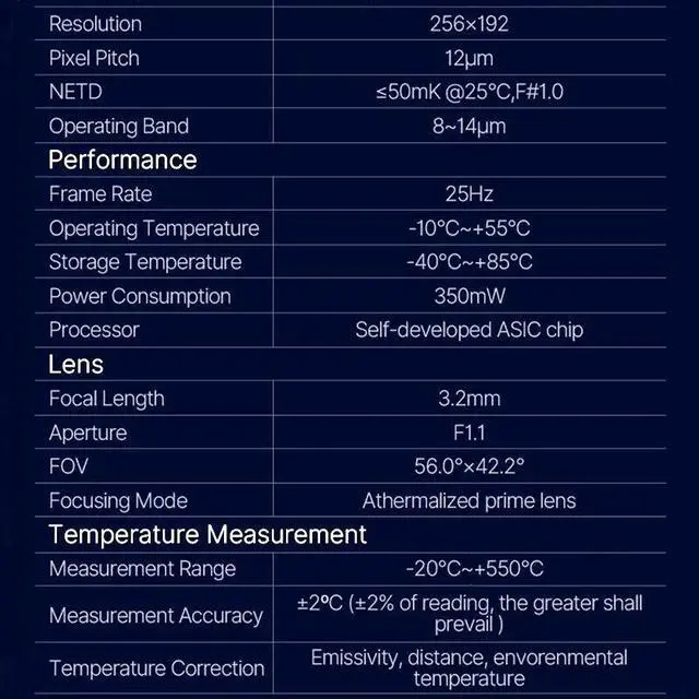 Alt view image 6 of 7 - InfiRay P2 Pro Thermal Camera Thermal Imager with -4°F to 1112°F Temp Range (for Android Type C)