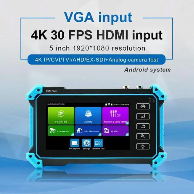 Alt view image 3 of 7 - 8MP IP  Camera Tester  Analog Monitor Security IPC Tester