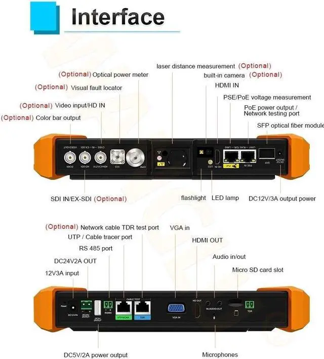 Alt view image 2 of 7 - 8K IP Camera Tester K15 SFP H265 Multifunction HDMI VGA