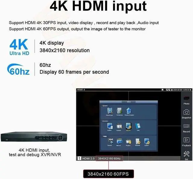 Alt view image 4 of 7 - 8K IP Camera Tester K15 SFP H265 Multifunction HDMI VGA