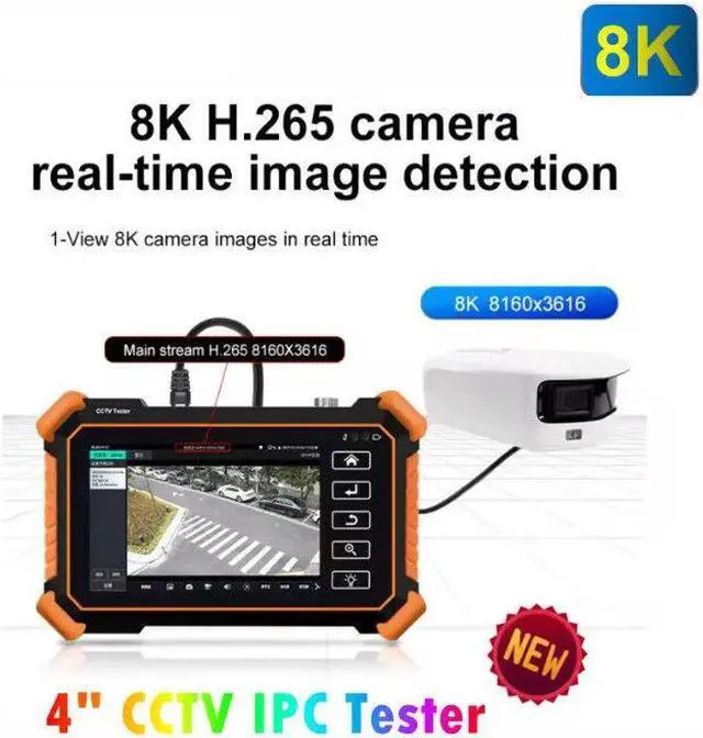 Alt view image 5 of 7 - 4-inch 8K H.265 Camera Tester HDMI VGA IP Camera Tester 1910 Plus