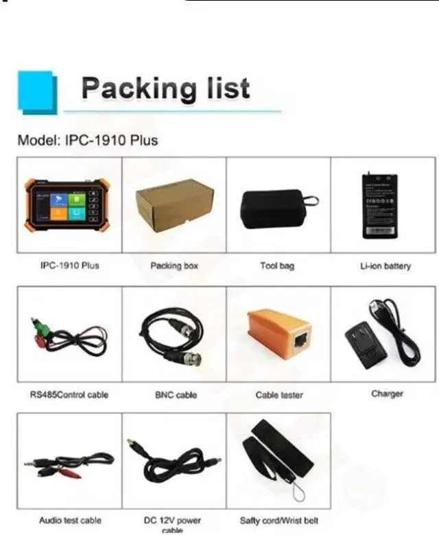 Alt view image 6 of 7 - 4-inch 8K H.265 Camera Tester HDMI VGA IP Camera Tester 1910 Plus