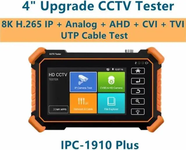 Main image of 4-inch 8K H.265 Camera Tester HDMI VGA IP Camera Tester 1910 Plus