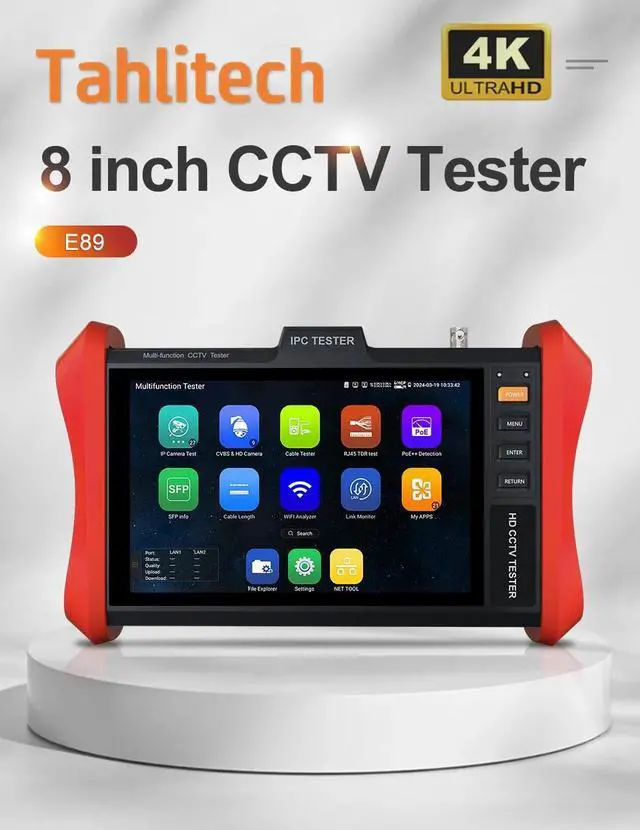 Alt view image 2 of 7 - Camera Tester Support 8MP Camera Tester 90W PoE Power