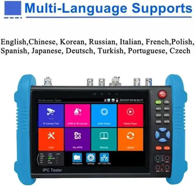 Alt view image 2 of 7 - 7 Inch Touch Screen 5 in 1 Tester Support 8MP H.265 IP Camera 9800CADH Pro