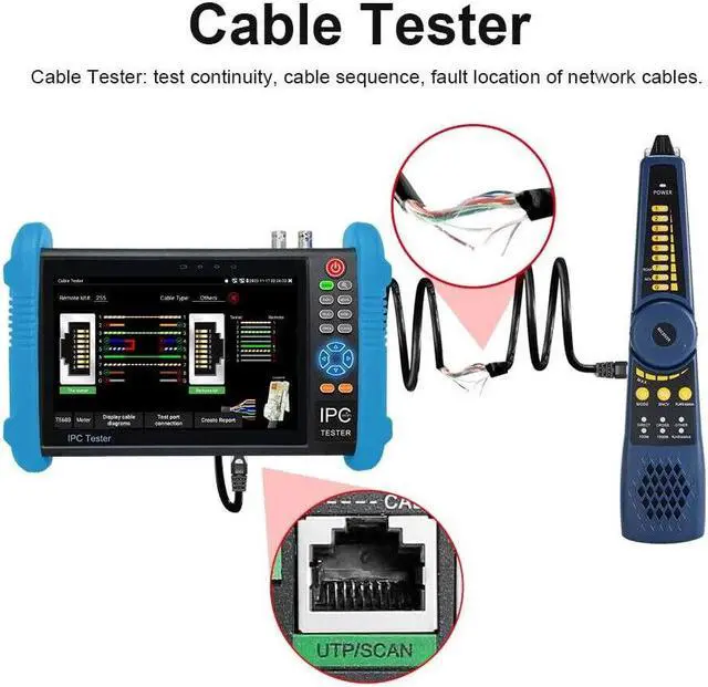 Alt view image 7 of 7 - 7 Inch Touch Screen 5 in 1 Tester Support 8MP H.265 IP Camera 9800CADH Pro