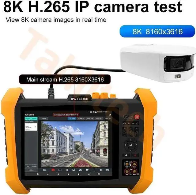 Alt view image 4 of 7 - 8 inch Tester IP Camera Tester for IP Camera 8MP HDMI POE++ H20-ADHS
