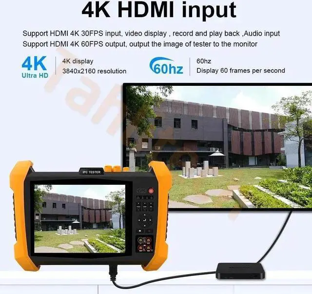 Alt view image 6 of 7 - 8inch 8K H.265 Tester for IP Camera 8MP 8K IP Camera Tester H20-ADHS