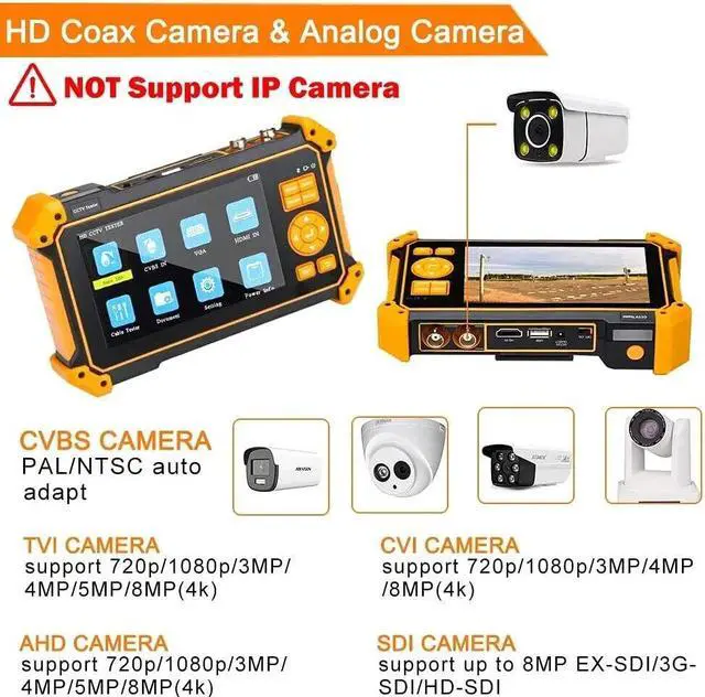 Alt view image 3 of 7 - 3100/3200 Tester 5" HD Coaxial 8MP HDMISDI Camera Tester Monitor