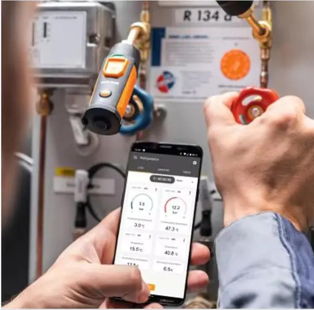 Alt view image 7 of 7 - Testo 549i High-Pressure Gauge Operated Via Smartphone 150h 0.01 psi 7/16 in-UNF