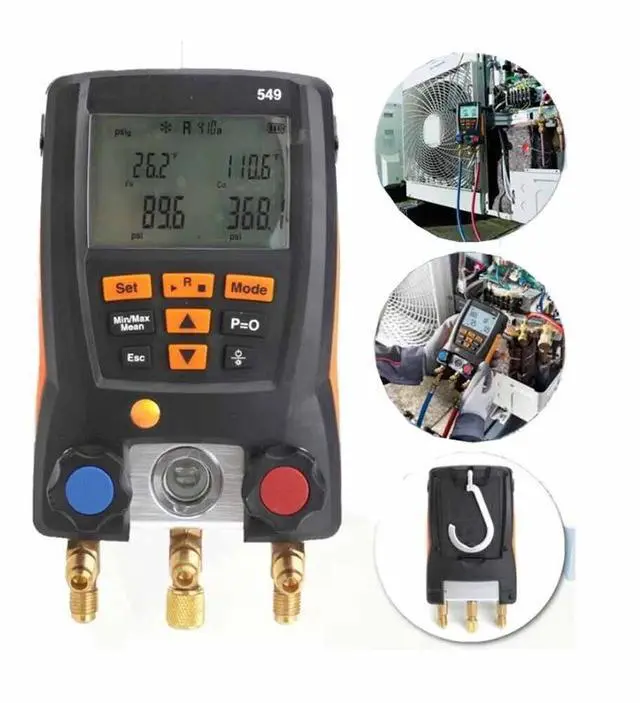 Alt view image 4 of 7 - Testo 549 Refrigeration Digital Manifold HVAC Gauge Meter 0560 0550