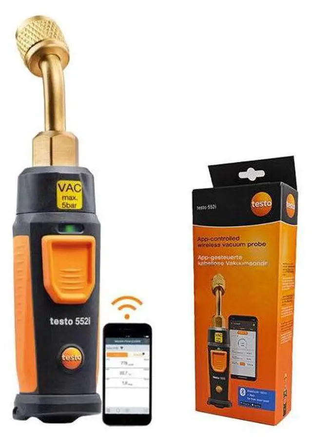 Alt view image 7 of 7 - Testo 552i App-controlled Wireless Vacuum Probe Bluetooth for HVAC Systems