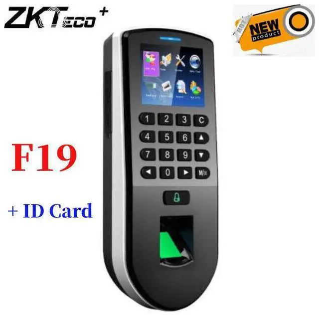 Main image of ZK F19 TCP/IP 2.4-inch Screen Fingerprint Card Reader Access Control System With ID Card