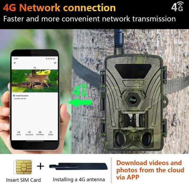 Alt view image 3 of 7 - 4G Hunting camera 4K day and night use wild trail camera with cloud water proof