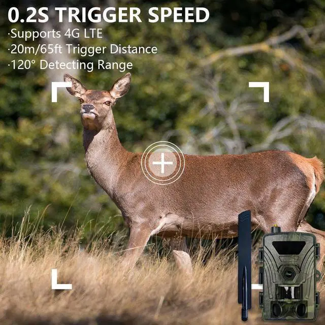 Alt view image 5 of 7 - 4G Hunting camera 4K day and night use wild trail camera with cloud water proof
