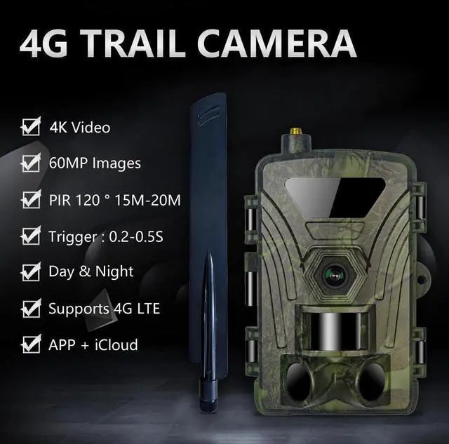 Alt view image 6 of 7 - 4G Hunting camera 4K day and night use wild trail camera with cloud water proof