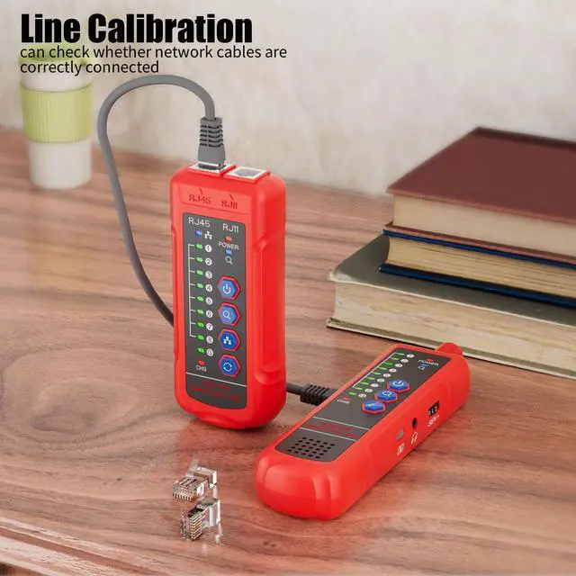 Alt view image 7 of 7 - U810TXU820RX Digital Cable Tester: RJ11/RJ45/Cat5/Cat6 Testing w/ 3km(9840ft) Range, Signal Tracing & Noise-Free Tech for Electricians & Home Networks