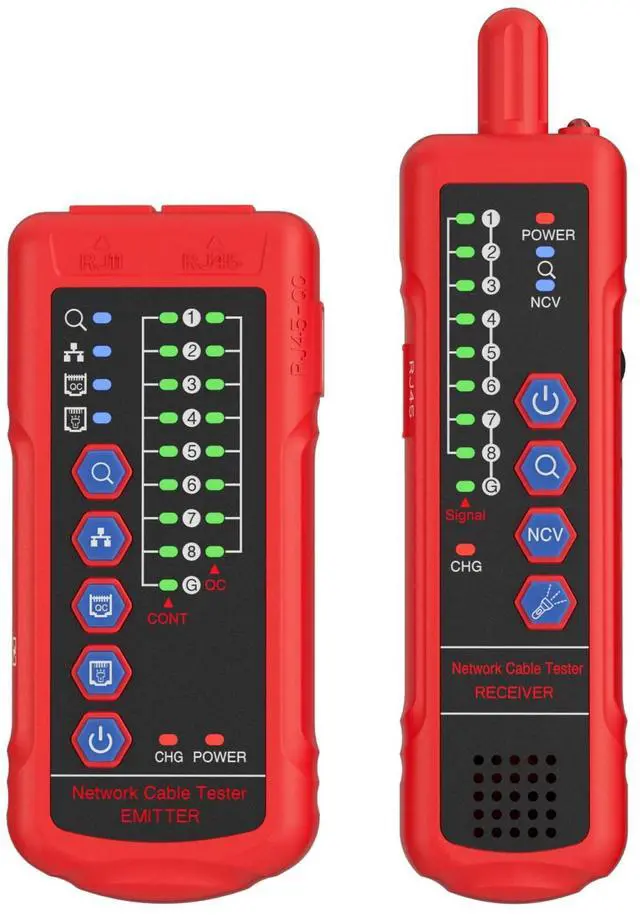 Alt view image 3 of 7 - U830TX840RX Digital Network Tester: RJ11/RJ45/Cat5/6 w/ Port Flashing, NCV Detection & Noise-Free Tech for Electricians/Network Engineers