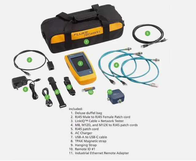 Alt view image 6 of 7 - Fluke Networks LIQ-100-IE LinkIQ Industrial Ethernet Cable+Wi-Fi+Network Tester
