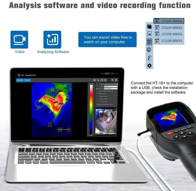 Alt view image 3 of 7 - HTi HT-18 Plus Thermal Camera 256X192 Thermal Imaging Camera IR Resolution 8Hz