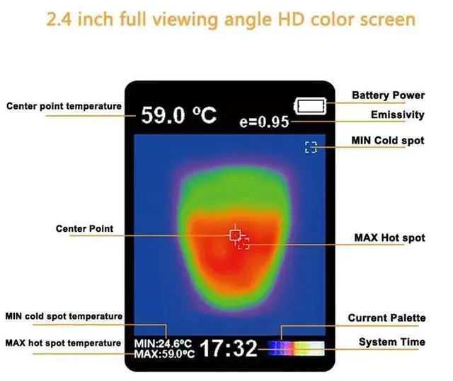 Alt view image 5 of 7 - HTi HT-04D Handheld Thermal Imager Camera 19200 Pixels 160x120 IR Resolution