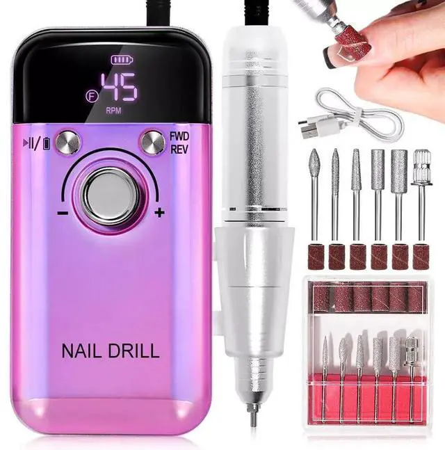 Main image of 3pcs *Professional Electric Nail Drill Machine 45000RPM Portable 2025