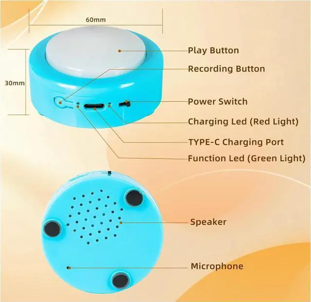 Alt view image 4 of 7 - KIMPOK Rechargeable Dog Training Buttons, 6 Pcs Recordable Voice Buttons for Pets, 24s Recording Time, Communication Buttons for Dogs & Cats, Fun Gift...