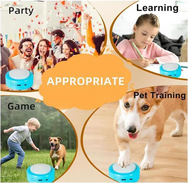 Alt view image 5 of 7 - KIMPOK Rechargeable Dog Training Buttons, 6 Pcs Recordable Voice Buttons for Pets, 24s Recording Time, Communication Buttons for Dogs & Cats, Fun Gift...