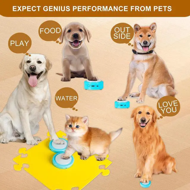 Alt view image 7 of 7 - KIMPOK Rechargeable Dog Training Buttons, 6 Pcs Recordable Voice Buttons for Pets, 24s Recording Time, Communication Buttons for Dogs & Cats, Fun Gift...