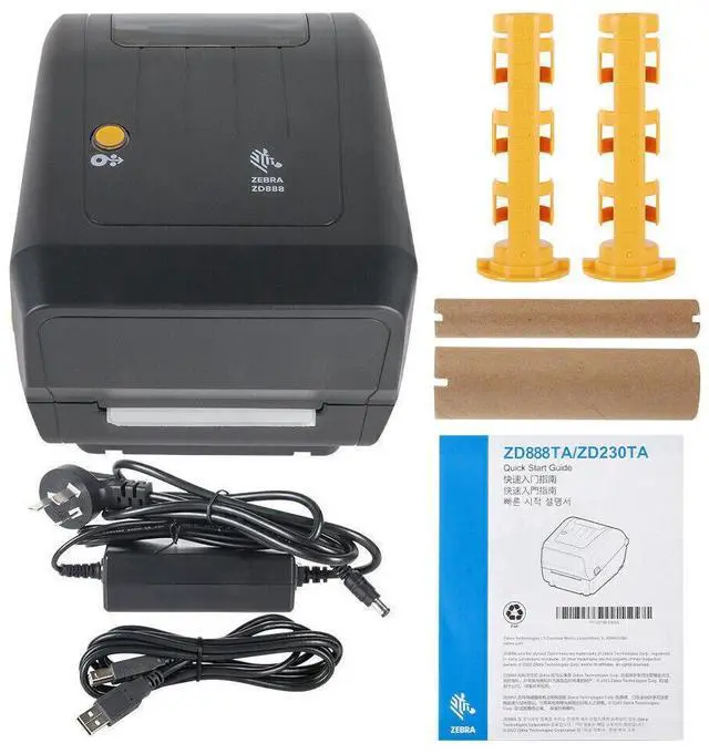 Alt view image 7 of 7 - Ze,br,a ZD888TA 203DPI 300DPI Thermal Transfer Direct + Thermal Label Printer USB